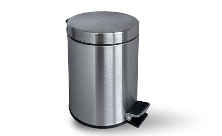 Kôš s pedálom STANDARD, okrúhly, 3 l, soft close / saténová oceľ