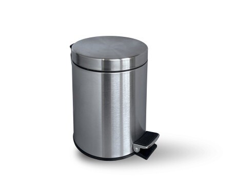 Kôš s pedálom STANDARD, okrúhly, 3 l, soft close / saténová oceľ
