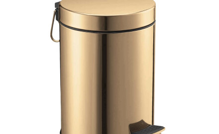 Kôš s pedálom STANDARD, okrúhly, 5 l, soft close / lesklá zlatá
