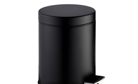 Kôš s pedálom STANDARD, okrúhly, 5 l, soft close / matná čierna