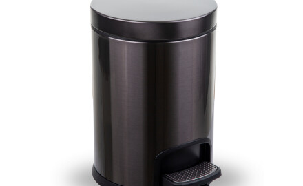 Kôš s pedálom PREMIUM, okrúhly, 5 l, soft close / grafitová metalíza