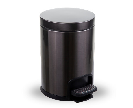 Kôš s pedálom PREMIUM, okrúhly, 5 l, soft close / grafitová metalíza