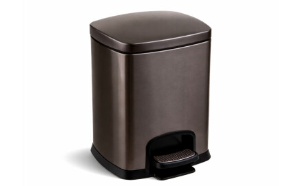 Pedálový košík PREMIUM, obdĺžnikový, 5 l, soft close / grafitová metalíza