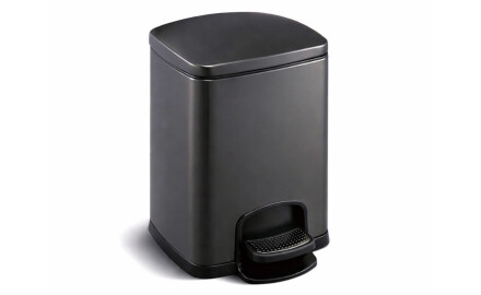 Pedálový koš PREMIUM, obdĺžnikový, 5 l, soft close / matná čierna