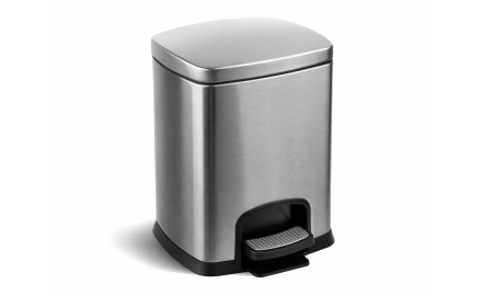 Pedálový koš PREMIUM, obdĺžnikový, 5 l, soft close / nerezová oceľ, saténová úprava