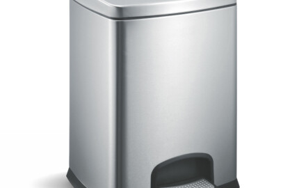 Pedálový koš PREMIUM, obdĺžnikový, 12 l, soft close / nerezová oceľ, saténová úprava