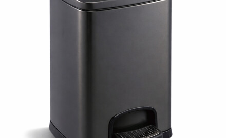 Pedálový koš PREMIUM, obdĺžnikový, 20 l, soft close / matná čierna