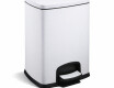 Pedálový koš PREMIUM, obdĺžnikový, 20 l, s funkciou soft close / biely