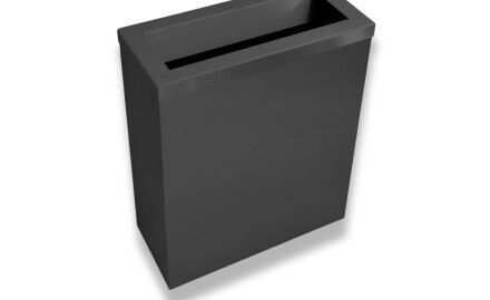 Odpadkový kôš 25 l, veko s otvorom na vhadzovanie odpadu / nerezová oceľ, matná čierna