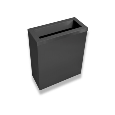 Odpadkový kôš 25 l, veko s otvorom na vhadzovanie odpadu / nerezová oceľ, matná čierna #1