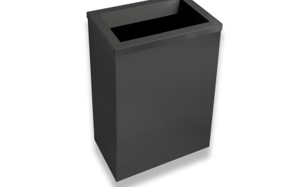 Odpadkový kôš 50 l, veko s otvorom na vhadzovanie odpadu / nerezová oceľ, čierna matná
