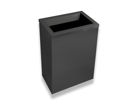 Odpadkový kôš 50 l, veko s otvorom na vhadzovanie odpadu / nerezová oceľ, čierna matná
