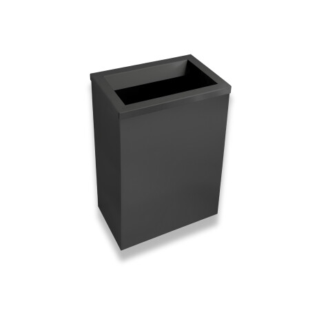 Odpadkový kôš 50 l, veko s otvorom na vhadzovanie odpadu / nerezová oceľ, čierna matná #1