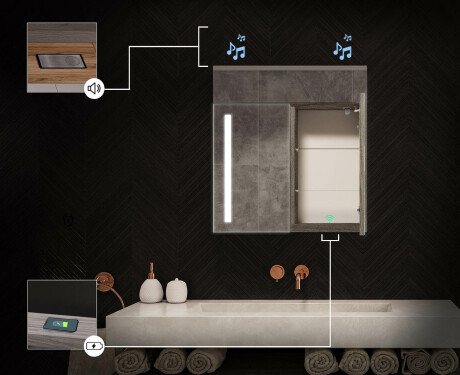 Zrkadlová Skrinka S Osvetlením LED - L02 Emily 66,5 x 72cm #6
