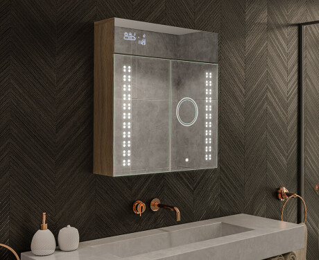 Zrkadlová Skrinka S Osvetlením LED - L55 Emily 66,5 x 72cm