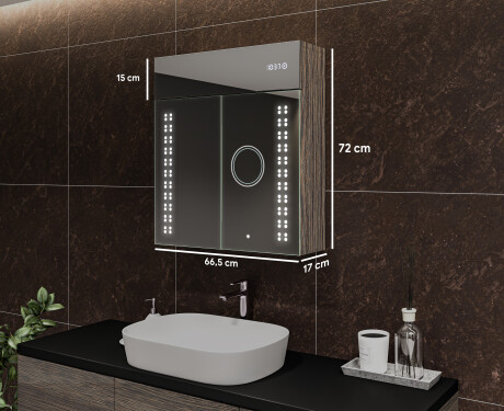 Zrkadlová Skrinka S Osvetlením LED - L55 Emily 66,5 x 72cm #2