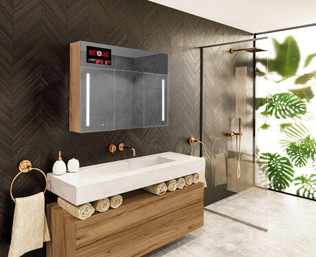 Smart zrkadlová skrinka s osvetlením LED - L02 Sarah 100 x 72cm #6