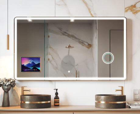Zaoblené Moderné LED Zrkadlo s rámom iPad Displine L141