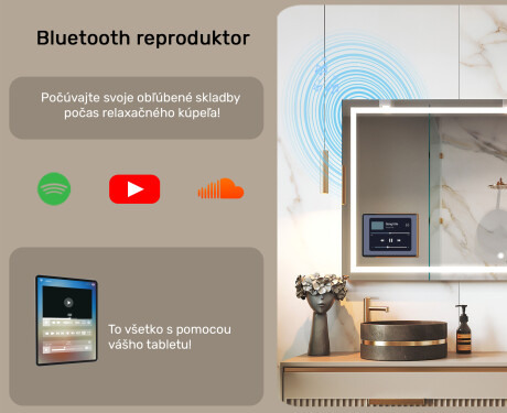 Zaoblené Moderné LED Zrkadlo s rámom iPad Displine L141 #4