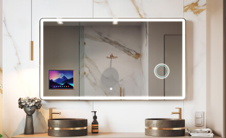 Zaoblené Moderné LED Zrkadlo s rámom iPad Displine L141