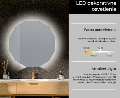 Nástenne zrkadlo okrúhle do kupelne s osvetlenim LED L113 #5