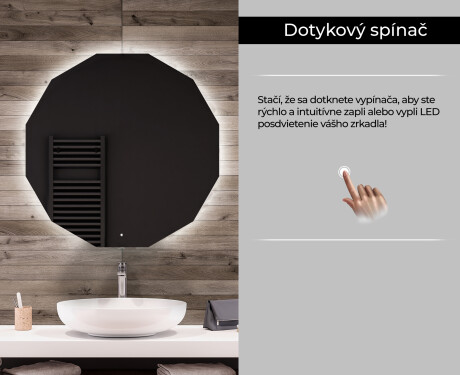 Nástenne zrkadlo okrúhle do kupelne s osvetlenim LED L113 #7