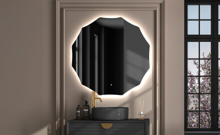 Nástenne zrkadlo okrúhle do kupelne s osvetlenim LED L193