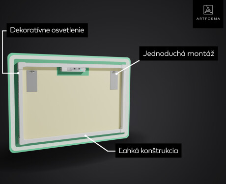Nástenne zrkadlo do kupelne so svetlom L67 #3