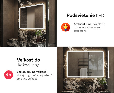Nástenne zrkadlo do kupelne s osvetlenim LED L141 #5