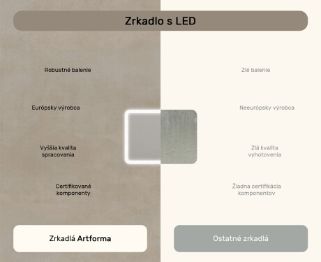 Zaoblené kúpeľňové zrkadlo s LED osvetlením, dvojfarebné, dotykový spínač, vykurovacia podložka #7