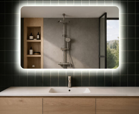 Moderne zrkadlo do kupelne s LED L142