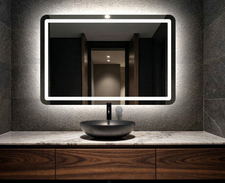 Moderne zrkadlo do kupelne s LED L143