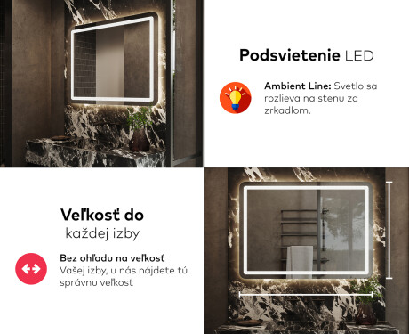 Moderne zrkadlo do kupelne s LED L143 #5