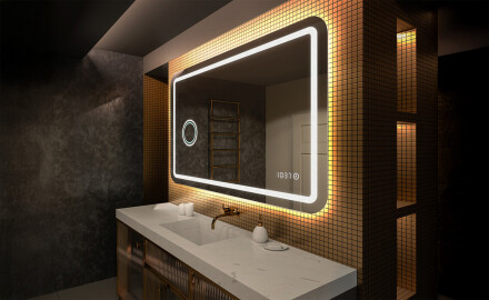 Moderne zrkadlo do kupelne s LED L143