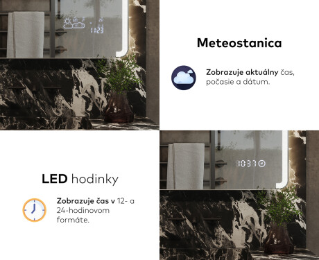 Nástenne zrkadlo do kupelne s osvetlenim LED L144 #7
