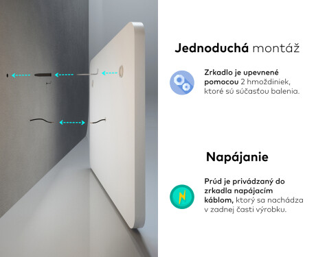 Nástenne zrkadlo do kupelne s osvetlenim LED L144 #10