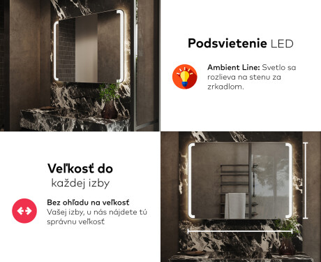 Nástenne zrkadlo do kupelne s osvetlenim LED L144 #5