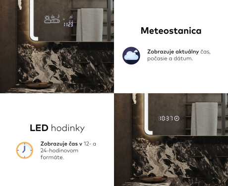 Nástenne zrkadlo do kupelne s osvetlenim LED L144 #7