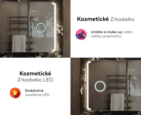 Nástenne zrkadlo do kupelne s osvetlenim LED L144 #8