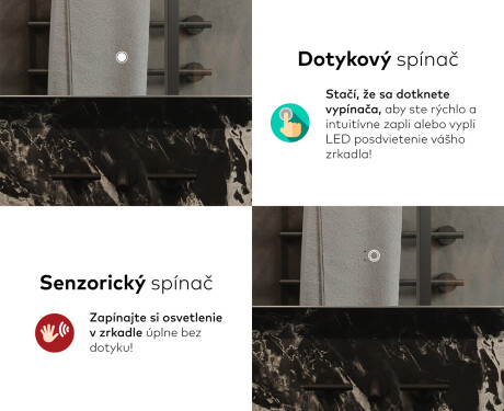 Nástenne zrkadlo do kupelne s osvetlenim LED L144 #9