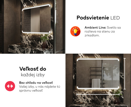 Moderne zrkadlo do kupelne s LED L145 #5