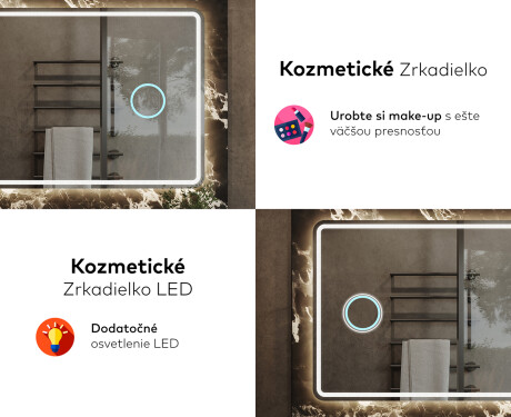 Nástenne zrkadlo do kupelne so svetlom L147 #8