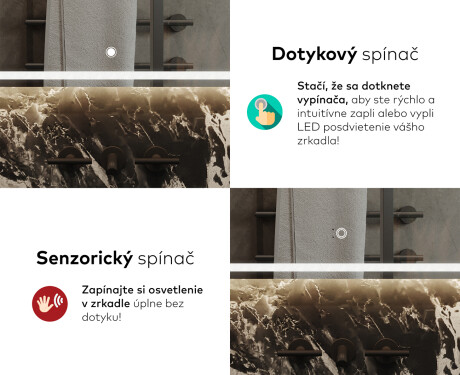 Nástenne zrkadlo do kupelne so svetlom L147 #9
