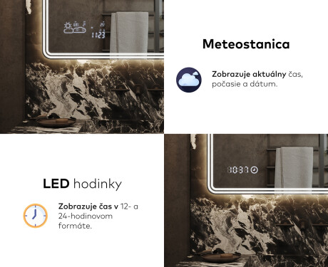 Nástenne zrkadlo do kupelne s osvetlenim LED L148 #7